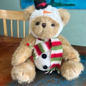 Bearington Collection Christmas Winter Plush Bear Snowman "Frost E. Bear"